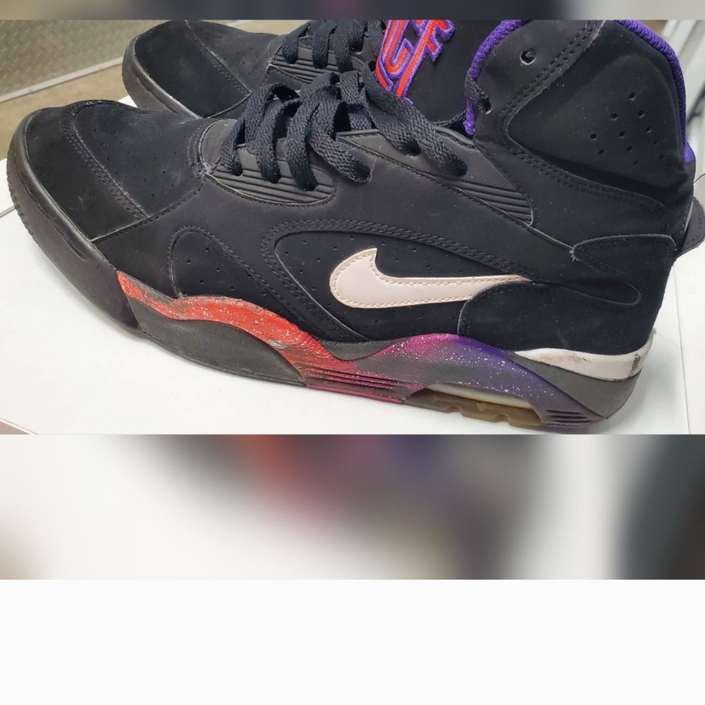 Nike Air Force 180  Black and Purple Sneakers Sz. 10.5 Mens